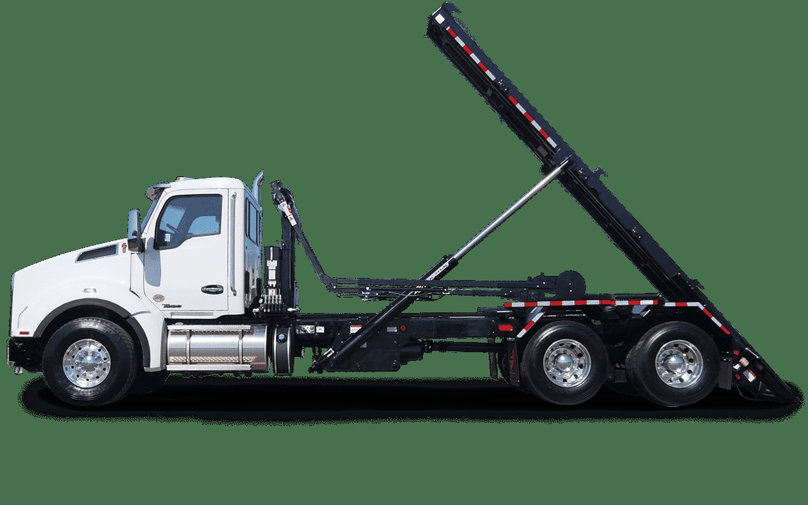 Roll-off refuse truck financed for a waste route